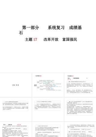 （德州专版）中考政治 第一部分 系统复习 成绩基石 主题17 改革开放 富国强民课件-人教版初中九年级全册政治课件