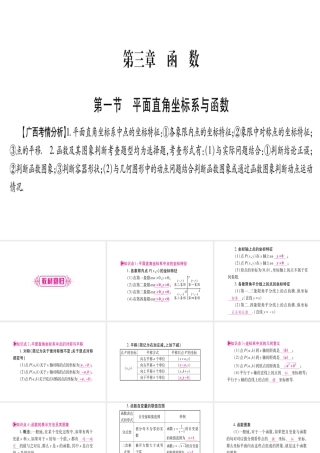 （广西北部湾专版）中考数学总复习 第一轮 考点系统复习 第3章 函数 第1节 平面直角坐标系与函数课件 新人教版-新人教版初中九年级全册数学课件