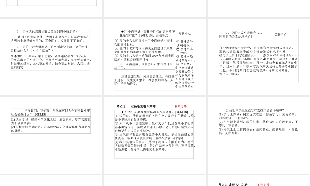 （德州专版）中考政治 第一部分 系统复习 成绩基石 主题21 描绘美好未来 走好人生之路课件-人教版初中九年级全册政治课件