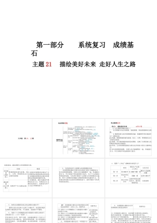 （德州专版）中考政治 第一部分 系统复习 成绩基石 主题21 描绘美好未来 走好人生之路课件-人教版初中九年级全册政治课件