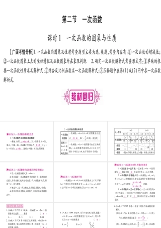（广西北部湾专版）中考数学总复习 第一轮 考点系统复习 第3章 函数 第2节 一次函数 第1课时 一次函数的图象与性质课件 新人教版-新人教版初中九年级全册数学课件