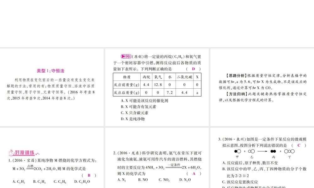 （广西专版）中考化学 第二部分 重点题型突破 题型1 常用的化学思想和方法课件 新人教版-新人教版初中九年级全册化学课件