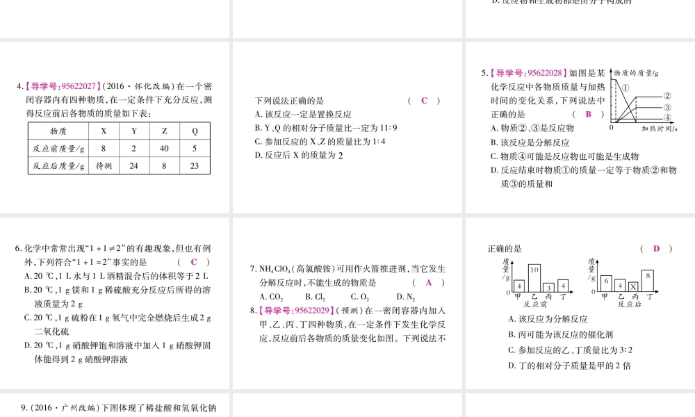 （广西专版）中考化学 第二部分 重点题型突破 题型1 常用的化学思想和方法课件 新人教版-新人教版初中九年级全册化学课件