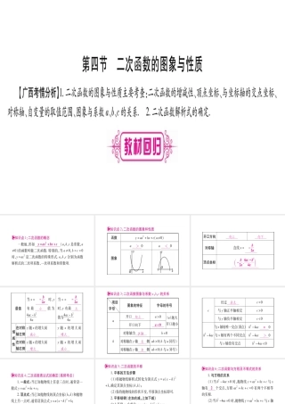 （广西北部湾专版）中考数学总复习 第一轮 考点系统复习 第3章 函数 第4节 二次函数的图象与性质课件 新人教版-新人教版初中九年级全册数学课件