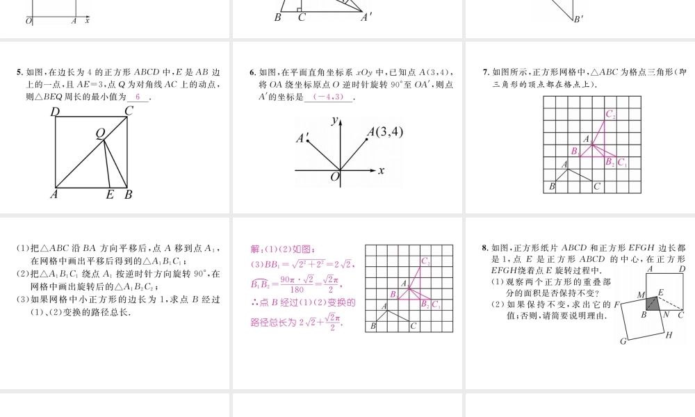 （成都专级数学下册 专题训练 图形变换及应用作业课件 （新版）北师大版-（新版）北师大级下册数学课件