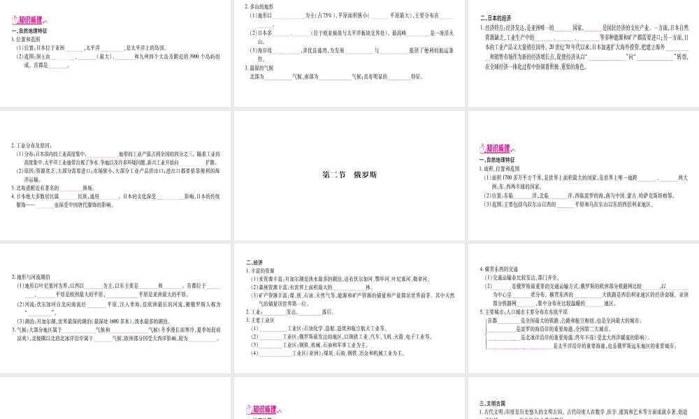 （广西贵港专用）中考地理总复习 考点梳理 七下 第8章不同类型的国家课件 商务星球版-商务星球版初中九年级全册地理课件