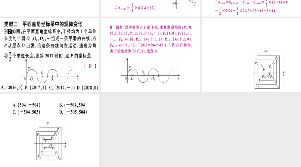 （广东专级数学上册 微专题 平面直角坐标系中求面积及规律探究期末热点习题讲评课件 （新版）北师大版-（新版）北师大级上册数学课件