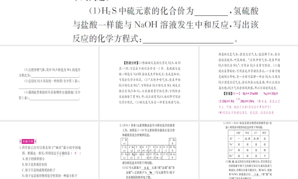 （广西专版）中考化学 第二篇 专题突破 热点六 信息给予题和开放性题课件-人教版初中九年级全册化学课件
