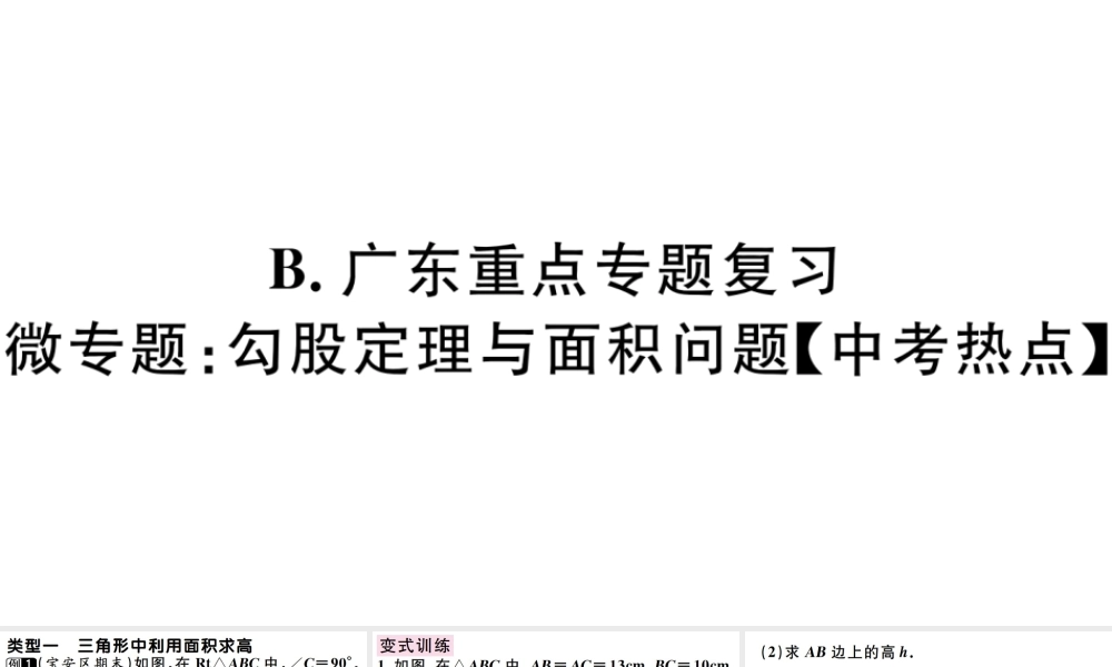 （广东级数学下册 第十七章 勾股定理 第5课时 微专题 勾股定理与面积问题习题课件 （新版）新人教版-（新版）新人教级下册数学课件