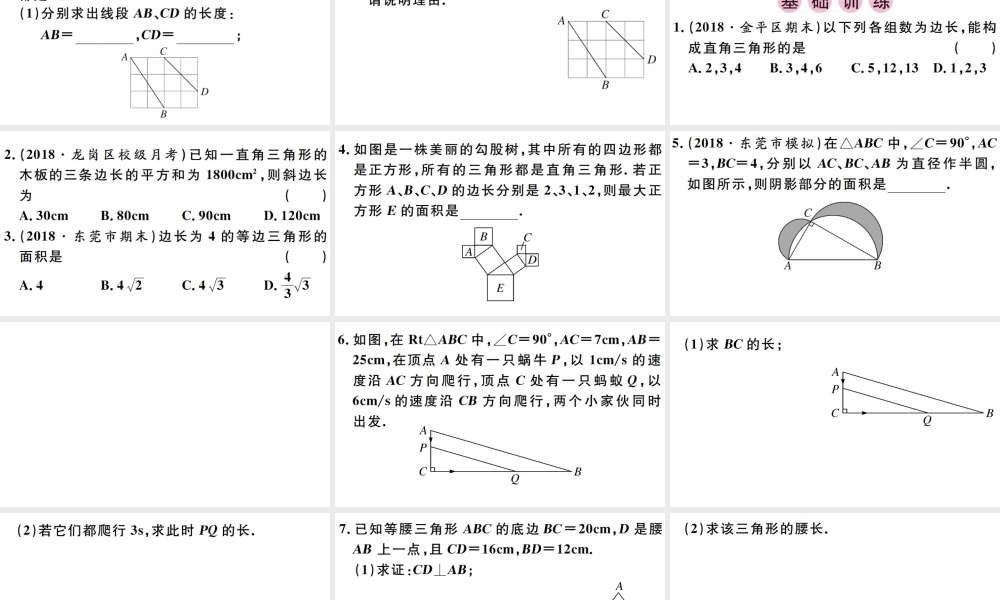 （广东级数学下册 第十七章 勾股定理 第5课时习题课件 （新版）新人教版-（新版）新人教级下册数学课件