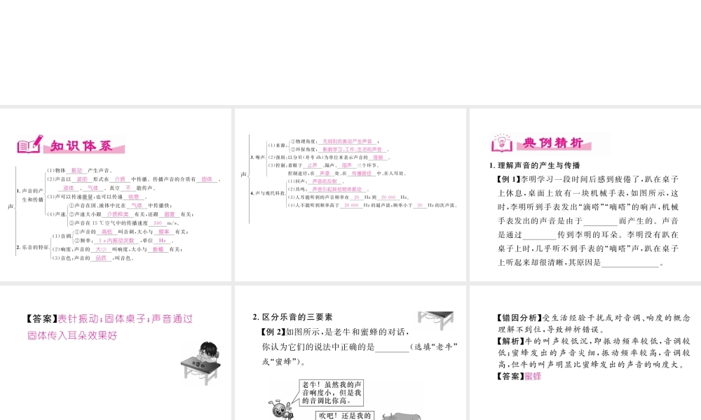 （成都专用）秋八年级物理上册 第3章 声章末总结与提升（精讲）课件 （新版）教科版-（新版）教科版初中八年级上册物理课件