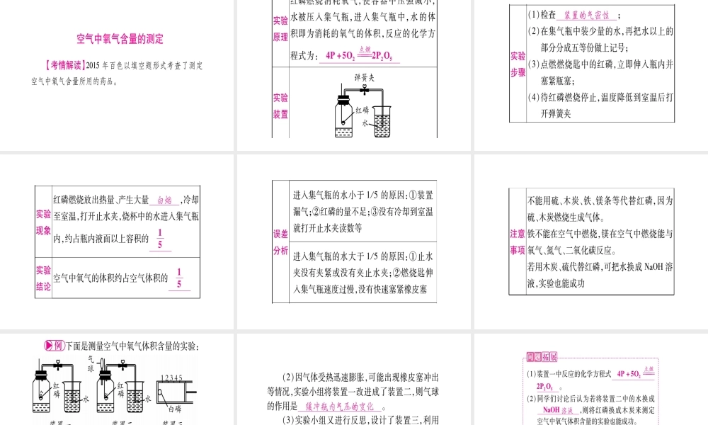 （广西专版）中考化学 第一部分 教材系统复习 第2单元 我们周围的空气教学讲解课件 新人教版-新人教版初中九年级全册化学课件