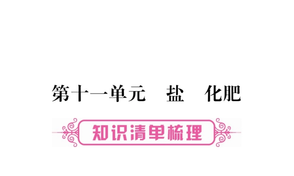 （广西专版）中考化学 第一部分 教材系统复习 第11单元 盐 化肥教学讲解课件 新人教版-新人教版初中九年级全册化学课件