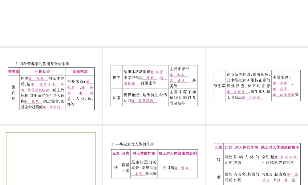 （广西专版）中考化学 第一部分 教材系统复习 第12单元 化学与生活教学讲解课件 新人教版-新人教版初中九年级全册化学课件