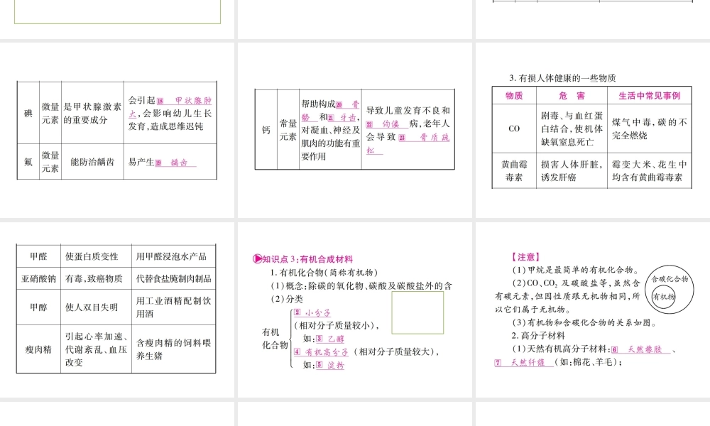 （广西专版）中考化学 第一部分 教材系统复习 第12单元 化学与生活教学讲解课件 新人教版-新人教版初中九年级全册化学课件