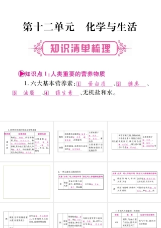 （广西专版）中考化学 第一部分 教材系统复习 第12单元 化学与生活教学讲解课件 新人教版-新人教版初中九年级全册化学课件