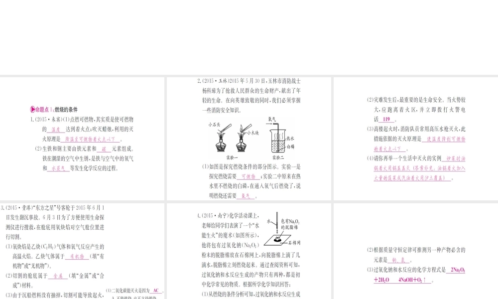 （广西专版）中考化学 第一篇 考点系统复习 第七单元 燃料及其利用课件-人教版初中九年级全册化学课件