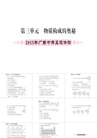 （广西专版）中考化学 第一篇 考点系统复习 第三单元 物质构成的奥秘课件-人教版初中九年级全册化学课件