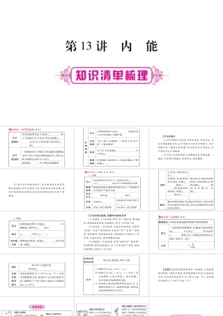 （广西北部湾专版）中考物理总复习 第1篇 教材系统 第13讲 内能课件-人教版初中九年级全册物理课件