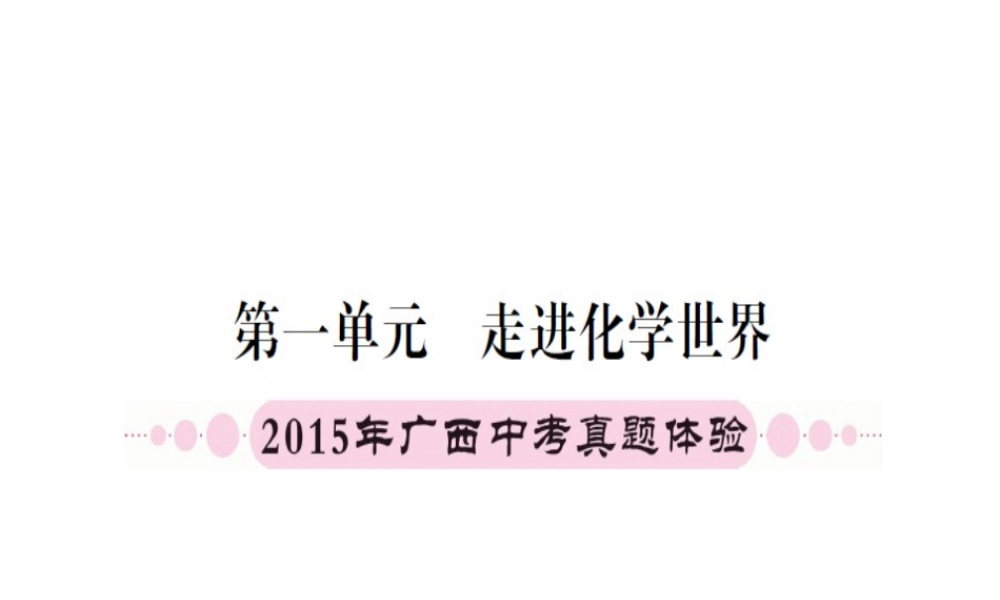 （广西专版）中考化学 第一篇 考点系统复习 第一单元 走进化学世界课件-人教版初中九年级全册化学课件
