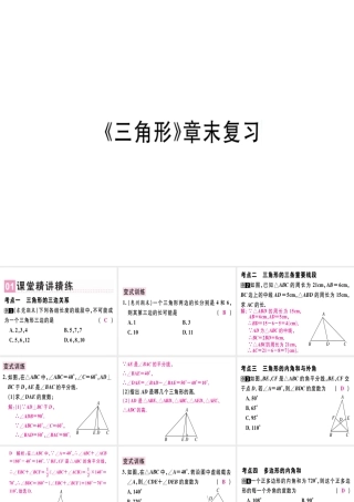（广东专用）秋八年级数学上册 第十一章《三角形》章末复习课件 （新版）新人教版-（新版）新人教版初中八年级上册数学课件