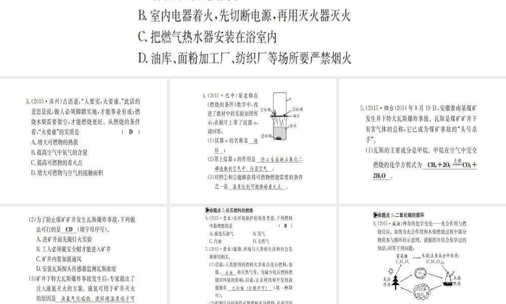 （广西专版）中考化学 考点系统复习 第六单元 燃烧与燃料课件 鲁教版-鲁教版初中九年级全册化学课件