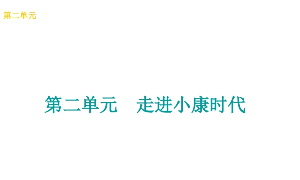 （广西北部湾专版）中考政治 八下 第二单元 走进小康时代知识梳理课件-人教版初中九年级全册政治课件