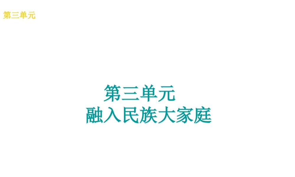（广西北部湾专版）中考政治 八下 第三单元 融入民族大家庭知识梳理课件-人教版初中九年级全册政治课件