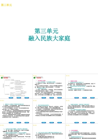（广西北部湾专版）中考政治 八下 第三单元 融入民族大家庭知识梳理课件-人教版初中九年级全册政治课件