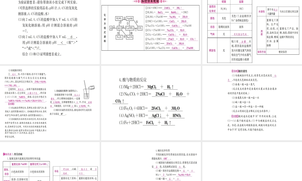 （广西专版）中考化学 考点系统复习 第七单元 常见的酸和碱课件 鲁教版-鲁教版初中九年级全册化学课件