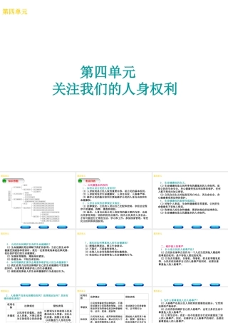 （广西北部湾专版）中考政治 八下 第四单元 关注我们的人身权利知识梳理课件-人教版初中九年级全册政治课件