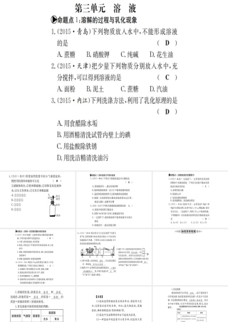 （广西专版）中考化学 考点系统复习 第三单元 溶液课件 鲁教版-鲁教版初中九年级全册化学课件