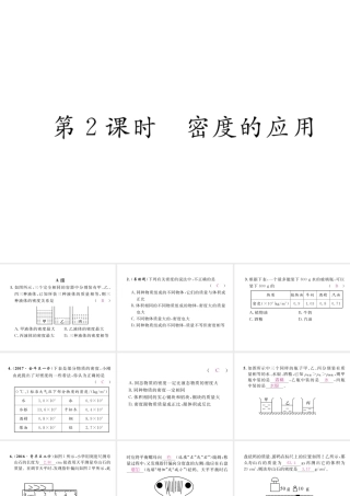 （成都专用）秋八年级物理上册 第6章 质量与密度 第2节 物质的密度 第2课时 密度的应用（精练）课件 （新版）教科版-（新版）教科版初中八年级上册物理课件