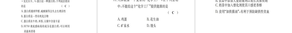（广西专版）中考化学 考点系统复习 第十单元 化学与健康课件 鲁教版-鲁教版初中九年级全册化学课件