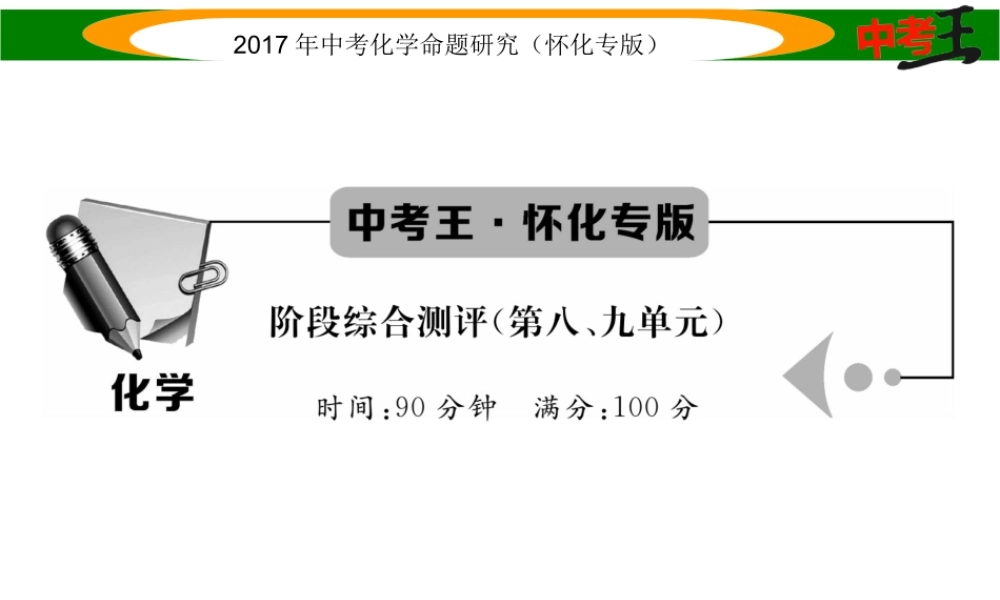 （怀化专版）中考化学命题研究 阶段综合测评（第8-9单元）课件-人教版初中九年级全册化学课件