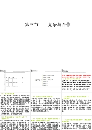 （广东省）中考政治 第二单元 第3节 竞争与合作复习课件-人教版初中九年级全册政治课件