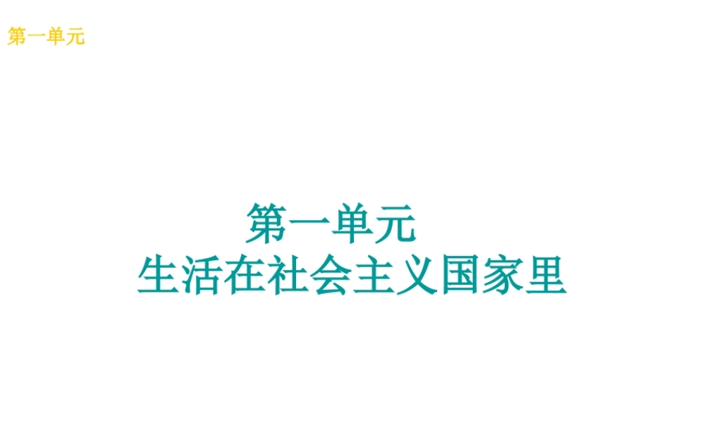 （广西北部湾专版）中考政治 八下 第一单元 生活在社会主义国家里知识梳理课件-人教版初中九年级全册政治课件