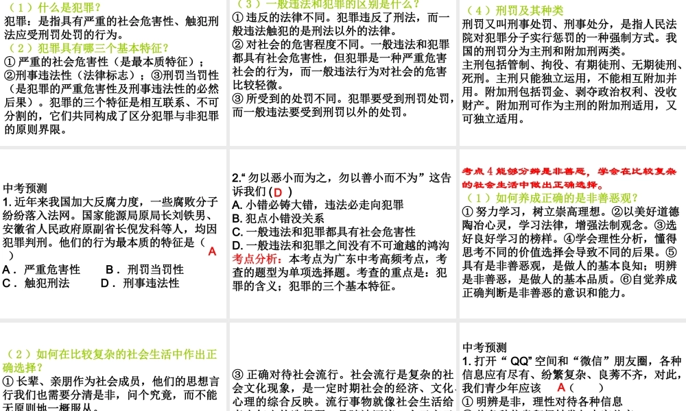 （广东省）中考政治 第三单元 第1节 学法知法守法复习课件-人教版初中九年级全册政治课件
