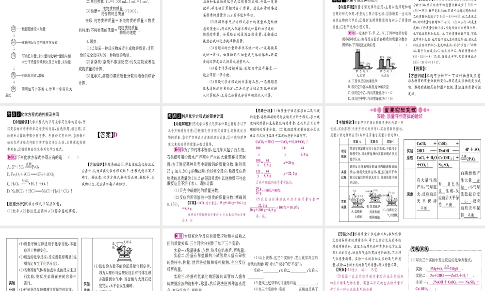 （广西专版）中考化学 考点系统复习 第五单元 定量研究化学反应课件 鲁教版-鲁教版初中九年级全册化学课件