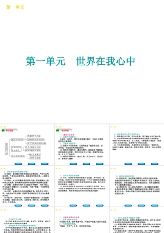 （广西北部湾专版）中考政治 九年级全一册 第一单元 世界在我心中知识梳理课件-人教版初中九年级全册政治课件