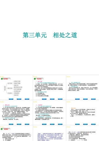 （广西北部湾专版）中考政治 七上 第三单元 相处之道知识梳理课件-人教版初中九年级全册政治课件