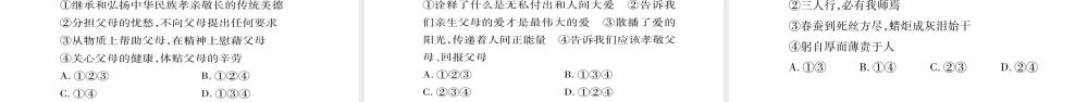 （广西专版）中考政治总复习 八上 第1单元 跨越代沟课件-人教版初中九年级全册政治课件