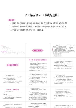 （广西专版）中考政治总复习 八上 第5单元 顺境与逆境课件-人教版初中九年级全册政治课件