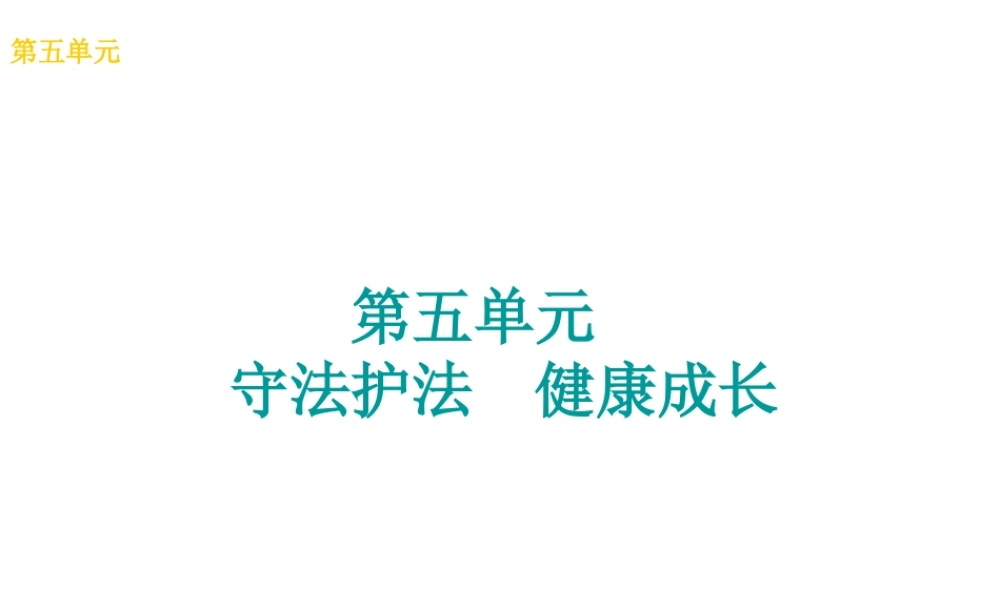 （广西北部湾专版）中考政治 七下 第五单元 守法护法 健康成长知识梳理课件-人教版初中九年级全册政治课件