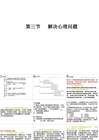 （广东省）中考政治 第一单元 第3节 解决心理问题复习课件-人教版初中九年级全册政治课件