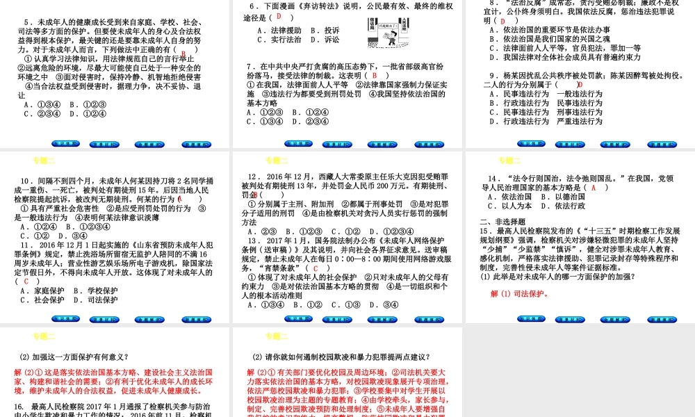 （广西北部湾专版）中考政治 知识专题突破篇二 法律与秩序知识梳理课件-人教版初中九年级全册政治课件