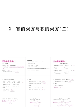 （成都专级数学下册 第1章 整式的乘除 2 幂的乘方与积的乘方（2）作业课件 （新版）北师大版-（新版）北师大级下册数学课件