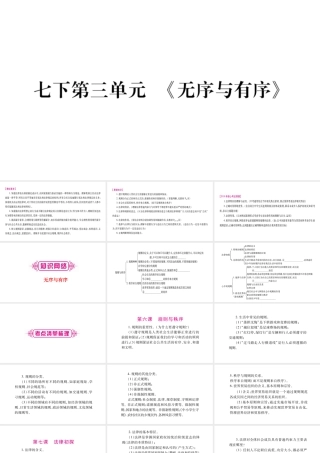 （广西专版）中考政治总复习 七下 第3单元《无序与有序》课件-人教版初中九年级全册政治课件