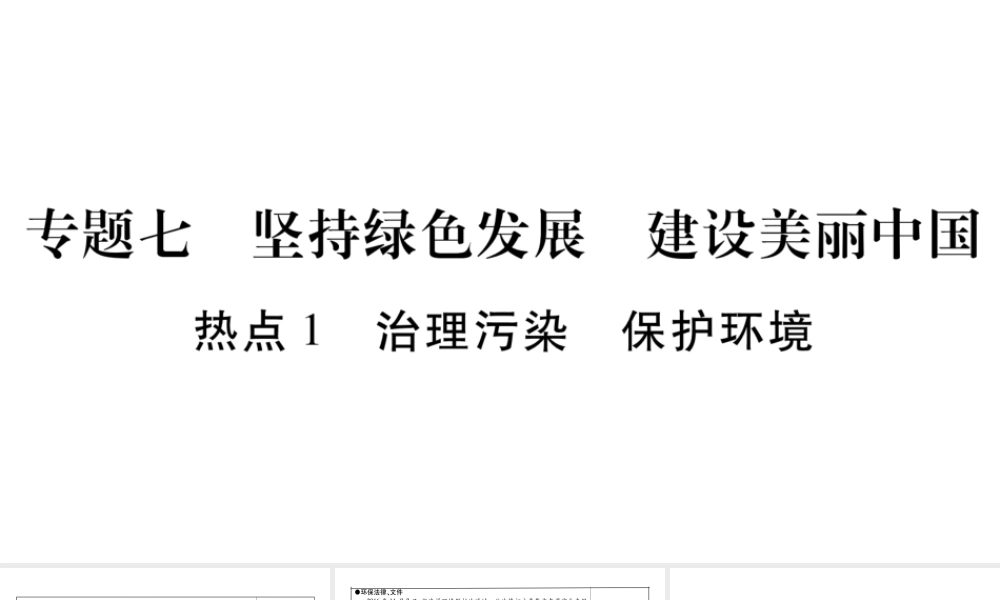 （广西专版）中考政治总复习 专题7 坚持绿色发展 建设美丽中国课件 教科版-教科版初中九年级全册政治课件