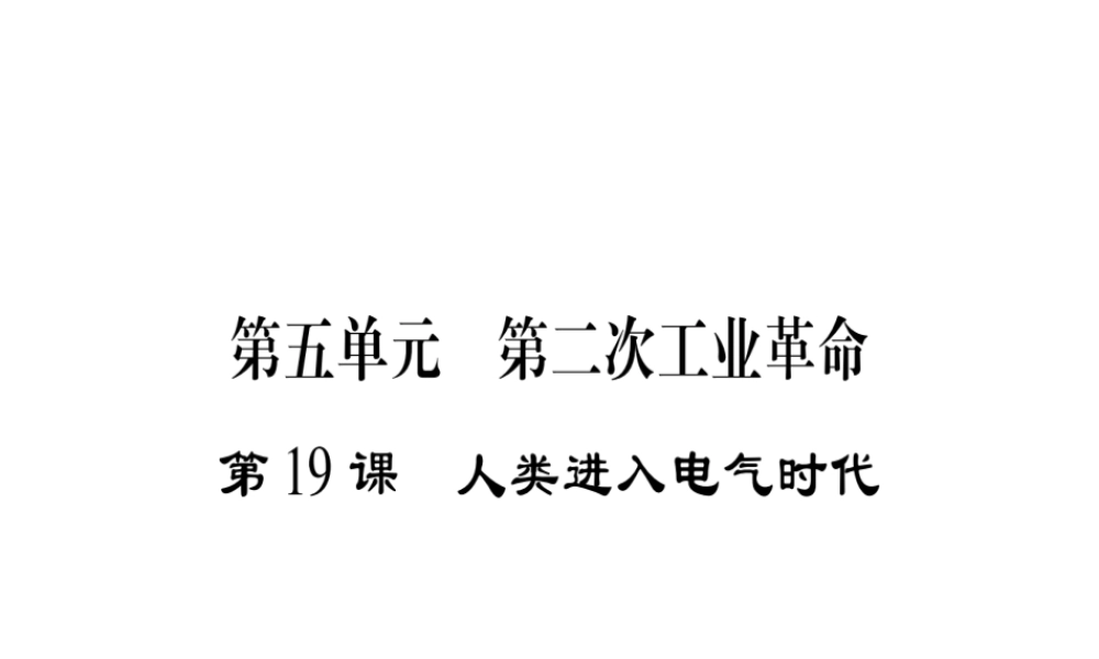 （广西专用）九年级历史上册 第5单元 第二次工业革命 第19课 人类进入电气时代课件 岳麓版-岳麓版初中九年级上册历史课件